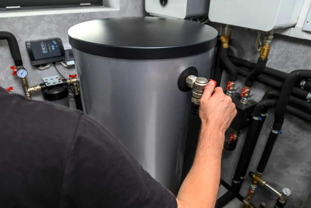 A modern electric boiler room in the house.